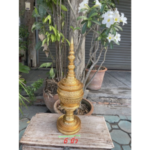 ผอบไม้จามจุรีปิดทองคำเปลว งานประณีต 4 ไซส์ ส่องประกายหรู ใส่พระเครื่อง พระธาตุ วัตถุมงคล