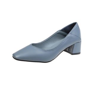 Free Shipping New Autumn Style Dual-Use WomenS Shoes Trendy Mid-Heel Chunky High-Heeled Shoes Square-Toed Shallow Granny Shoes For Women