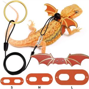 ER52858 Soft Creative for Outing Walking Colorful With Bat Wings Portable Reptile Leash Lizard Traction Rope Lizard Harness Gecko Chest Strap