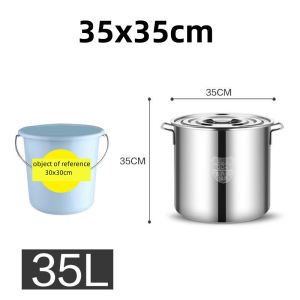 Zniuol store 304Stainless Steel Stock Pot Stainless with Stainless Cover 24/30/35/40CM