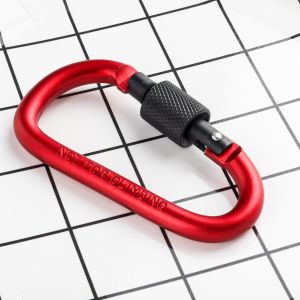 🇸🇬 Fast Delivery carabiner Mountaineering Bucklehigh-quality bold 8CM buckle with lock quick hanging hat buckle hanging buckle aluminum alloy backpack buckle Christmas present
