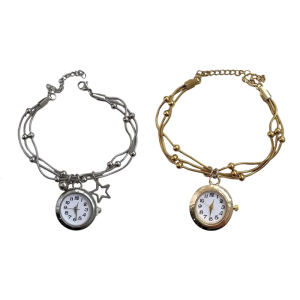 สร้อยข้อมือพู่โซ่หรูหราปรับได้ผสมผสานนาฬิกาเสน่ห์โบราณและความสวยงามที่ทันสมัย