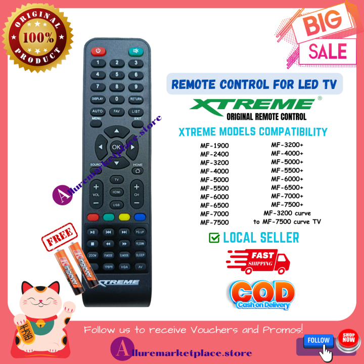 Xtreme TV Remote Control for BASIC LED TV Xtreme Remote for MF3200