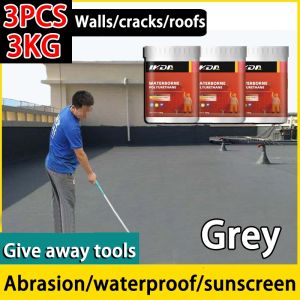 🔥Waterproof for 100 years🔥Super Waterproof Sealant Coating 5000G with Brush Polyurethane Waterproof Coating For Roofs Swimming Pools Fish Ponds Exterior Walls Transparent Waterproof Sealant Flexible Durable Rubber Coating Repair Crack Non-Toxic