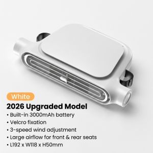 ✅2026 NEW UPGRADED✅JOMO Car Seat Cooling Fan Rear Seat Headrest USB Fan Rechargeable 3000mAh 3 Speed Air Cooler