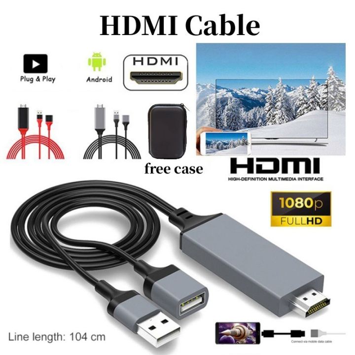 HDMI Cable Phone To TV For Android Type C 1080P HD High Speed HDMI ...