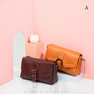 Alona Leather - COD Charlote Bag Tas Wanita Shoulder Bag Bahan Kulit Sapi Model Terbaru Selempang