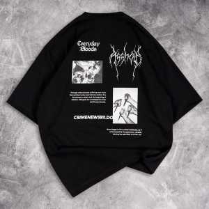 GS - Baju Kaos Oversize Motif ASSHOLF paku