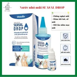 Nước nhỏ mũi cho chó mèo Seasal Drop chống nghẹt mũi giảm hắt hơi sổ mũi giữ ẩm niêm mạc mũi an toàn cho chó mèo mang thai và cho con bú chai 100ml