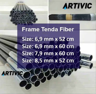 Frame Rangka Batang Tenda Fiber Fibre 85mm x 52cm dan 79mm x 60cm dan 69mm x 52cm