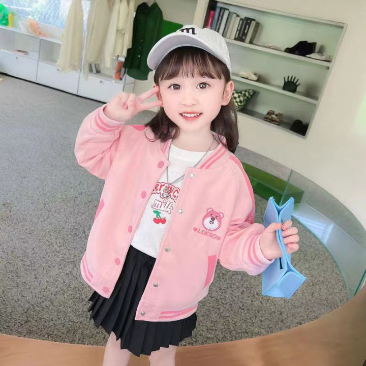 Jaket Varsity Anak Perempuan (1 th 12 th) LOESE BEAR Bomber