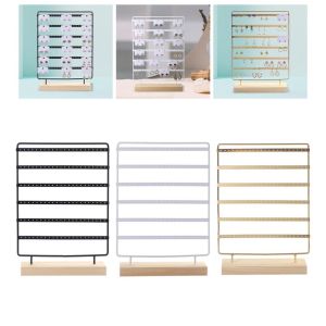 GOXBERK Large Capacity Jewelry Display Stand 6-Tiered DIY Ear Stud Rack Tabletop Organizer Rack Multi-function Earrings Storage Rack For Home  Retail Use