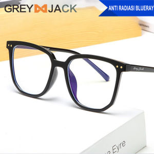 Grey Jack Kacamata Frame Antiradiasi Blueray TR90 Dewasa Style Kotak Simple Fashion Wanita & Pria Terbaru 30049