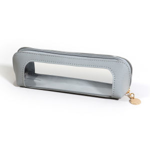 Threedimensional transparent leather pencil bag