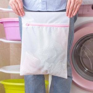 Laundry Bag Tas Baju Kotor Mesin Cuci Anti Kusut Retsleting Jaring Baju Penyimpan Organizer