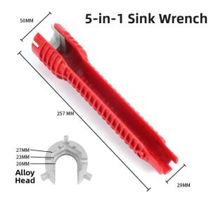 LUMINOU 8 In 1 Sanitary Wrench Anti-Slip Multi-Functional Plumbing Wrench  Flume Wrench Installation Tool Bathroom Faucet