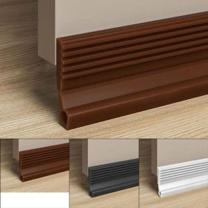 1pc Silicone Rubber Door Draft Strip Stopper Sound Insulation 100cm One Side Seal Strip Door Bottom Gap