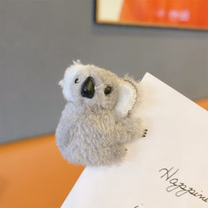 Ready Stock 4Pcs Cute Plush Koala Bear Animal Claw Clip Autumn Winter Soft Shark Hair Clips Women Girls Bangs Ponytail Hairpin Headwear