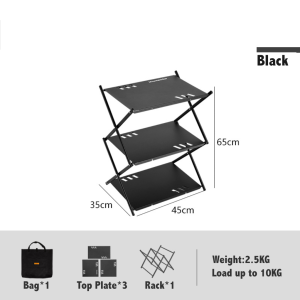 Mountainhiker - Aluminium Alloy Three Tier Rack Portable Foldable Exquisite Retractable Camping Outdoor Rack