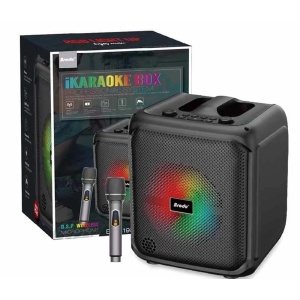 BRODU 6.5" Karaoke Subwoofers Party Speaker with Mic 6.5inch Ikaraoke Box Professional System Big Bluetooth Speaker RGB Lights Outdoor DJ Wireless Speakers with Free Microphone