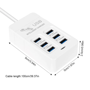 6 in 1 35W PD USB Socket Fast Charging Head Socket Seat Charger US Plug Travel Power Adapter Safty Charger Station Splitter