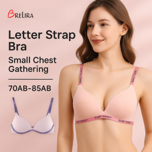 【SINGABRALETTE】Letter Strap Bra Seamless Push-Up Bra หน้าอกเล็ก Gathering ไร้สายฤดูร้อน Breathable Ultra-Thin Modal 衣