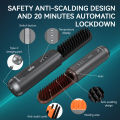 KENSEN Cordless Ionic Hair Straightener Brush USB Rechargeable Wireless Comb 3 Temperature Adjustment 2 in 1 Hair Straightening Brush Hot Curling Iron Hair Curler -Upgrade. 