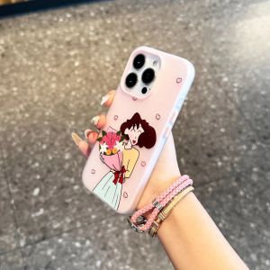 Phone Case For Samsung A16 A17 A23 A24 A26 A32 A36 A53 A54 A55 A56 A02S A03S A03 A04E A04 A05 A05S A06 A07 A12 A125 A13 A13LIE A04S A14 A15 Casing Samsung F04 F05 F14 F12 F23 Crayon Shinchan Silicone 2 in1 Jelly Couple Soft TPU Case Cover GDK022A