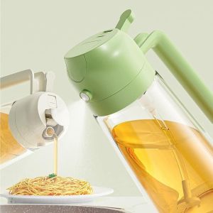 2 in 1 Oil Bottle Kitchen Organizer Oil Container Kitchen Oil Bottle Condiments Bottle Spray or Pour