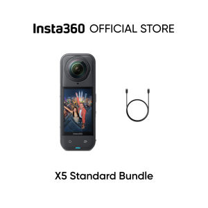 Insta360 X5 - Waterproof 8K 360° Camera Leading Low Light Invisible Selfie Stick Effect Rugged and Replaceable Lens 3-Hour Battery Built-in Wind Guard Stabilization Triple AI Chip Design
