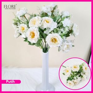 Bunga Artificial Peony/Bunga Hias Plastik 5 Cabang/Bunga Buket premium (ME-104)