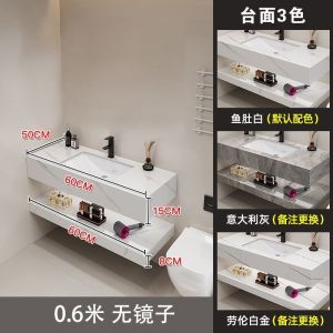 {SG Sales} Vanity Cabinet Washbin Bathroom Cabinet Set Bathroom Washbasin Wash Basin Double-Layer Stone Plate Washbasin Cabinet Combination Washstand Set Bathroom Mirror Wash Basin