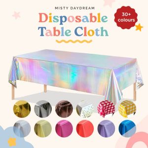 [SG Seller] Disposable Party Tablecloth PVC Table Cloth Waterproof Table Cover Birthday Decoration