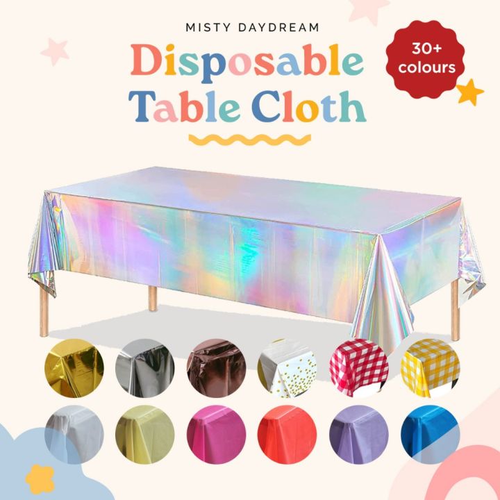[SG Seller] Disposable Party Tablecloth, PVC Table Cloth, Waterproof ...
