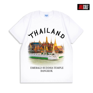 Joligolf เสื้อยืดลายไทย ลายวัดพระแก้ว Wat Phra Kaew ไร้ตะเข็บข้าง ลิขสิทธิ์แท้ สกรีนชัด Over Size No.048 No.036