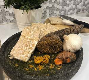 Cobek Batu Asli 24cm Free Ulekan
