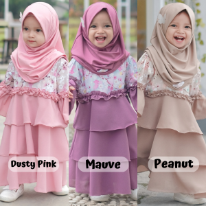 Sakura Dress By Lilbi - Little Bee Boutique - Gamis Model Terbaru - Dress Anak Terbaru - Gamis Anak Perempuan Usia 3 Tahun - Gamis Kondangan Anak - Setelan Gamis Anak Cantik -  Fashion Gamis Anak Terbaru - Fashion Muslim Anak Gamis