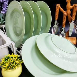 6pcs. COLORED ROUND PLATE (REUSABLE DINNER PLATE) 9" PLATE PLATO PLASTIC PLATE