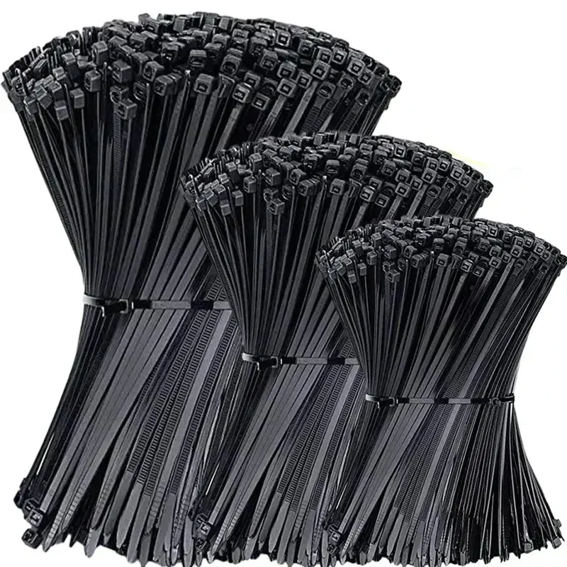 100 Colliers De Serrage Nylon Auto-bloquants – Noir, Longueurs 100/150/200 Mm, Pour Câbles