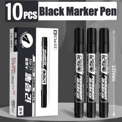 30PCS Marking Pen Black Blue Red Large-Capacity Office School Stationery Quick Drying Durable Permanent Marker Pen