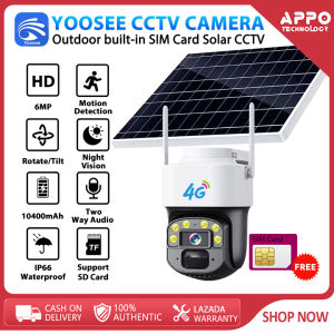 YOOSEE T1 Solar CCTV Outdoor Waterproof built-in 4G SIM Card Two-Way Voice PTZ Night Vision CCTV SIM Card 8X Zoom PTZ IP Cam Alexa Rechargeable PIR Human Motion Detection Outdoor Waterproof Wireless CCTV Home Security Cameras
