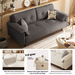 Sofa Cream Sand Hair Chair Modern Simple Lazy Chair Cat Scratch Leather Cloud Lounge Chair Sofa
