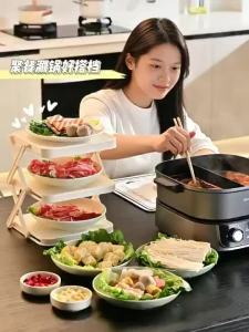 [SG]Foldable multi-layer food preparation rack for kitchen use multi-functional food storage rack