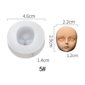 MODERNLUX Proportional Q Version Cake Decorating Doll Modification Accessories Baby Face Silicone Molds Clay Head Sculpey 3D Facial Mould