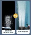 Elegant High-Pressure Stainless Steel Shower Head with 5 Spray Modes and Easy One-Key Stop Button. 