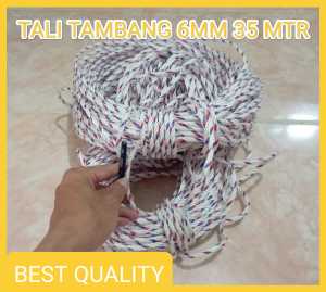 TALI TAMBANG 6MM PPD ( 35 METER)  IKAN MOBIL TRUK/ TAMBANG METERAN TANPA SAMBUNGAN