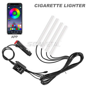 7 Color Car Atmosphere Lamp LED Foot Light Deocration Neon Light with APP Sound Control