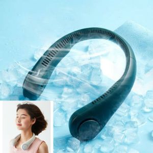 Quạt mini đeo cổ không cánh Jiusulife FA12 - Biên độ thổi rộng 360 độ kết cấu dẫn gió dốc nghiêng tạo cảm giác mát mẻ