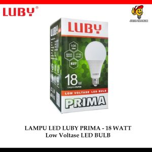 Bohlam Lampu LED Luby Prima 18 Watt Cahaya Putih Low Voltase A-Bulb SNI