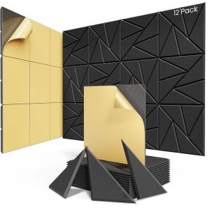 SG 12PACK Sound Proof Acoustic Panel Self-Adhesive Studio Office Home Wall Karaoke 300x300x9mm DIY Design